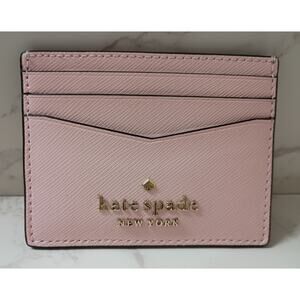 KATE SPADE Chalk Pink "Staci" Saffiano Leather Card Holder - NWT